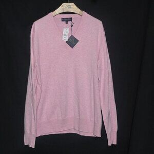 NWT - Brooks Brothers Supima Cotton V-Neck Sweater - Pink - Sz M*